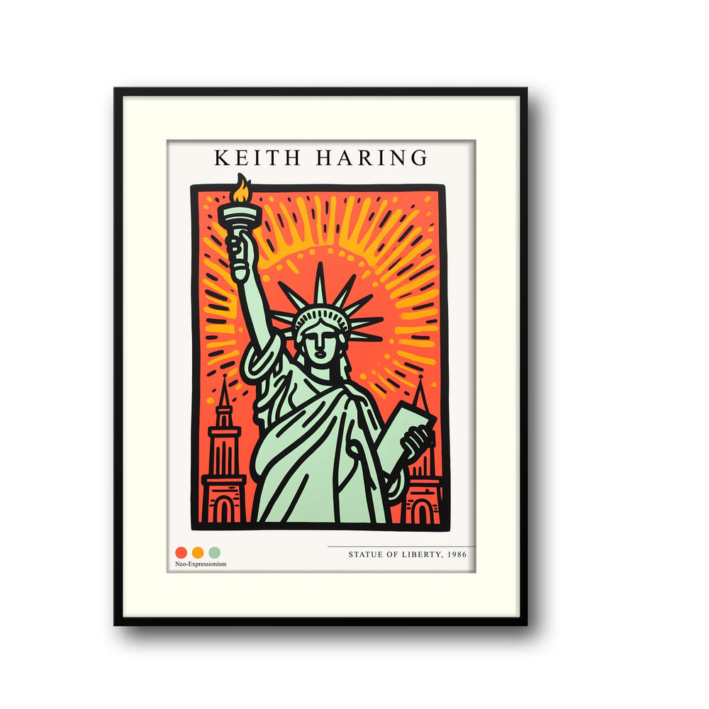 the-staue-of-liberty-keith-haring canvas art - Shop art for home decor