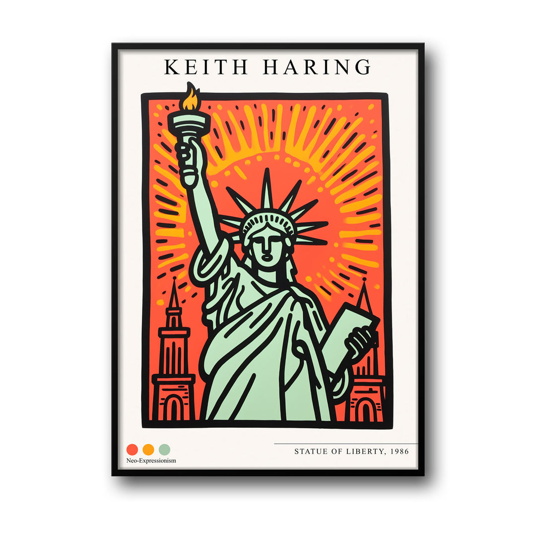 the-staue-of-liberty-keith-haring canvas art - Shop art for home decor