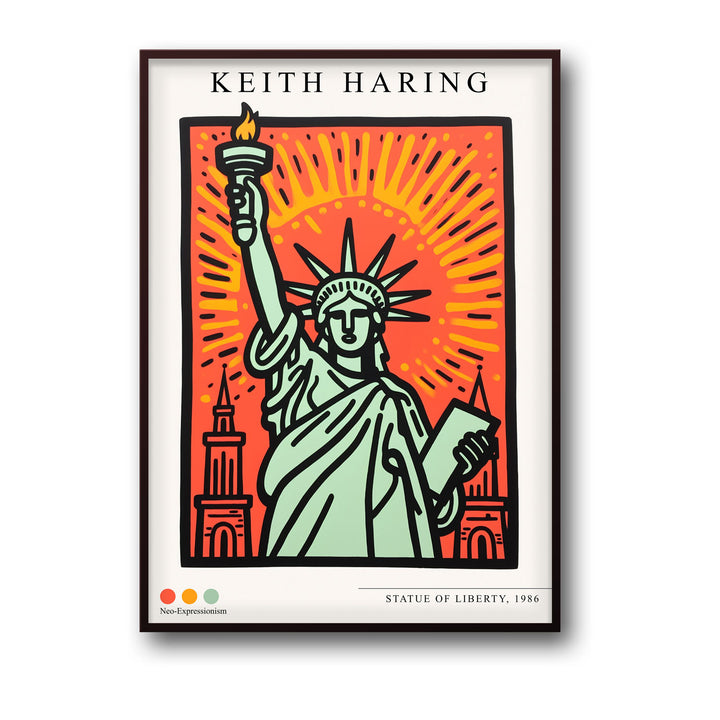 the-staue-of-liberty-keith-haring canvas art - Shop art for home decor