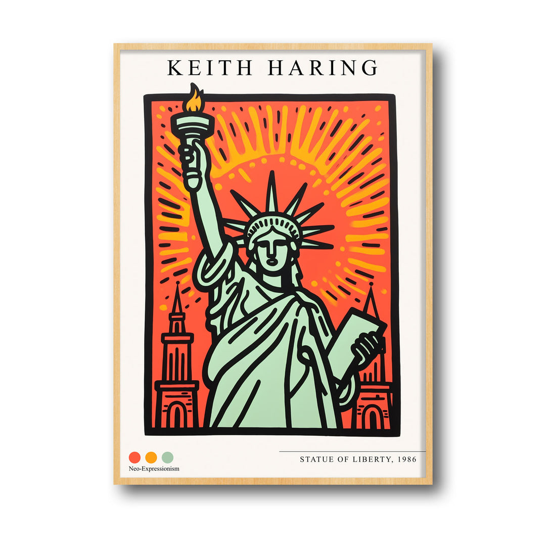 the-staue-of-liberty-keith-haring canvas art - Shop art for home decor