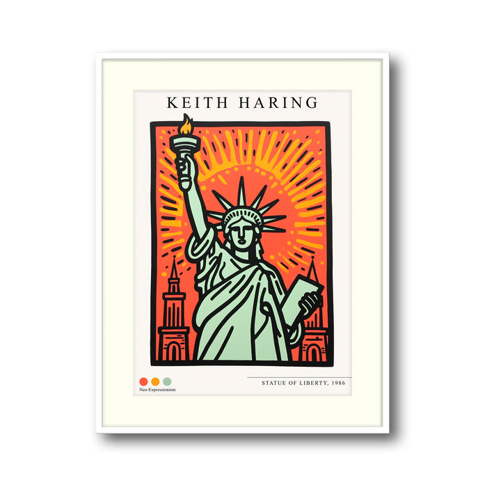 the-staue-of-liberty-keith-haring canvas art - Shop art for home decor