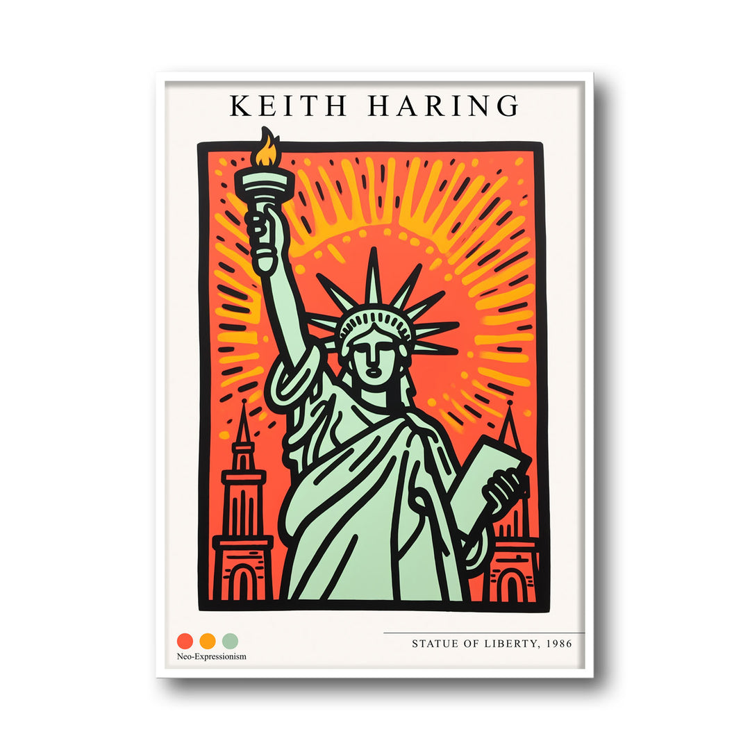 the-staue-of-liberty-keith-haring canvas art - Shop art for home decor