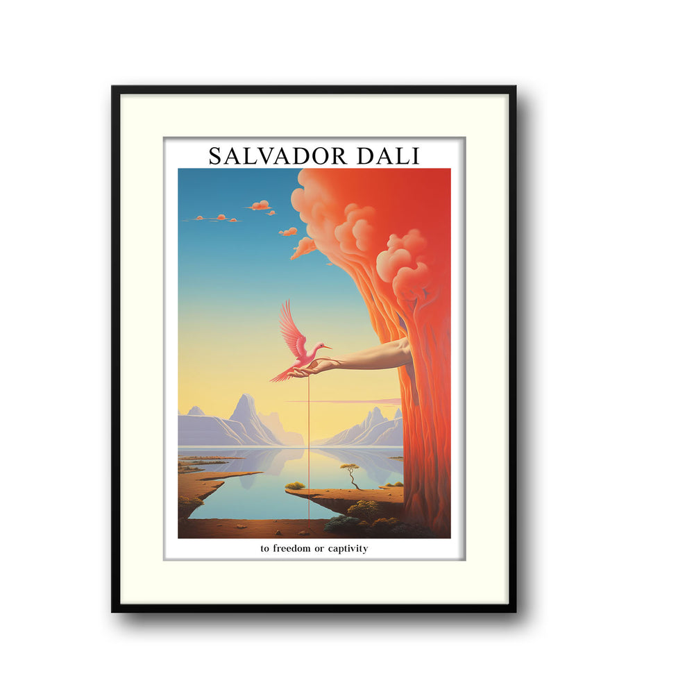 Unique to-freedom-or-captivity-salvador-dali- Beautiful framed art print available at Raremango