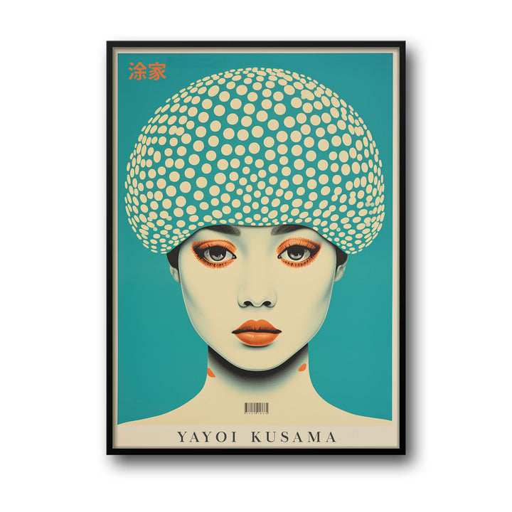 Unique dotted-woman-yayoi-kusama- Beautiful framed art print available at Raremango