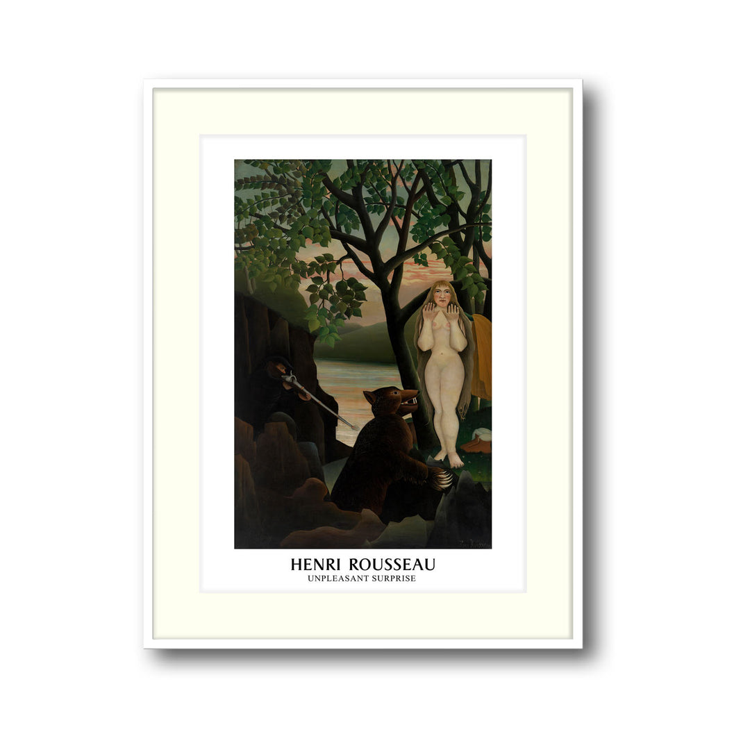 Unique unpleasant-surprise-henri-rousseau- Beautiful framed art print available at Raremango