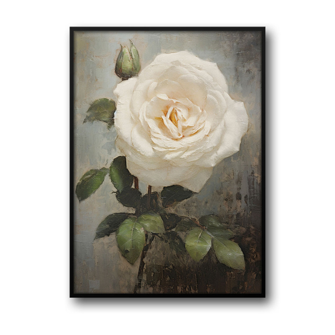 Unique white-rose- Beautiful framed art print available at Raremango