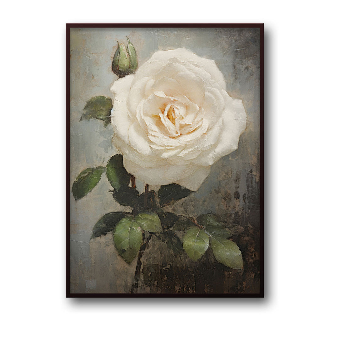 Unique white-rose- Beautiful framed art print available at Raremango