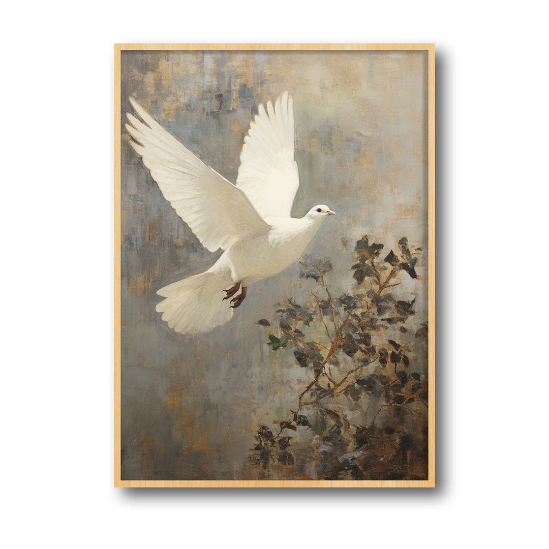 Unique winged-dove- Beautiful framed art print available at Raremango