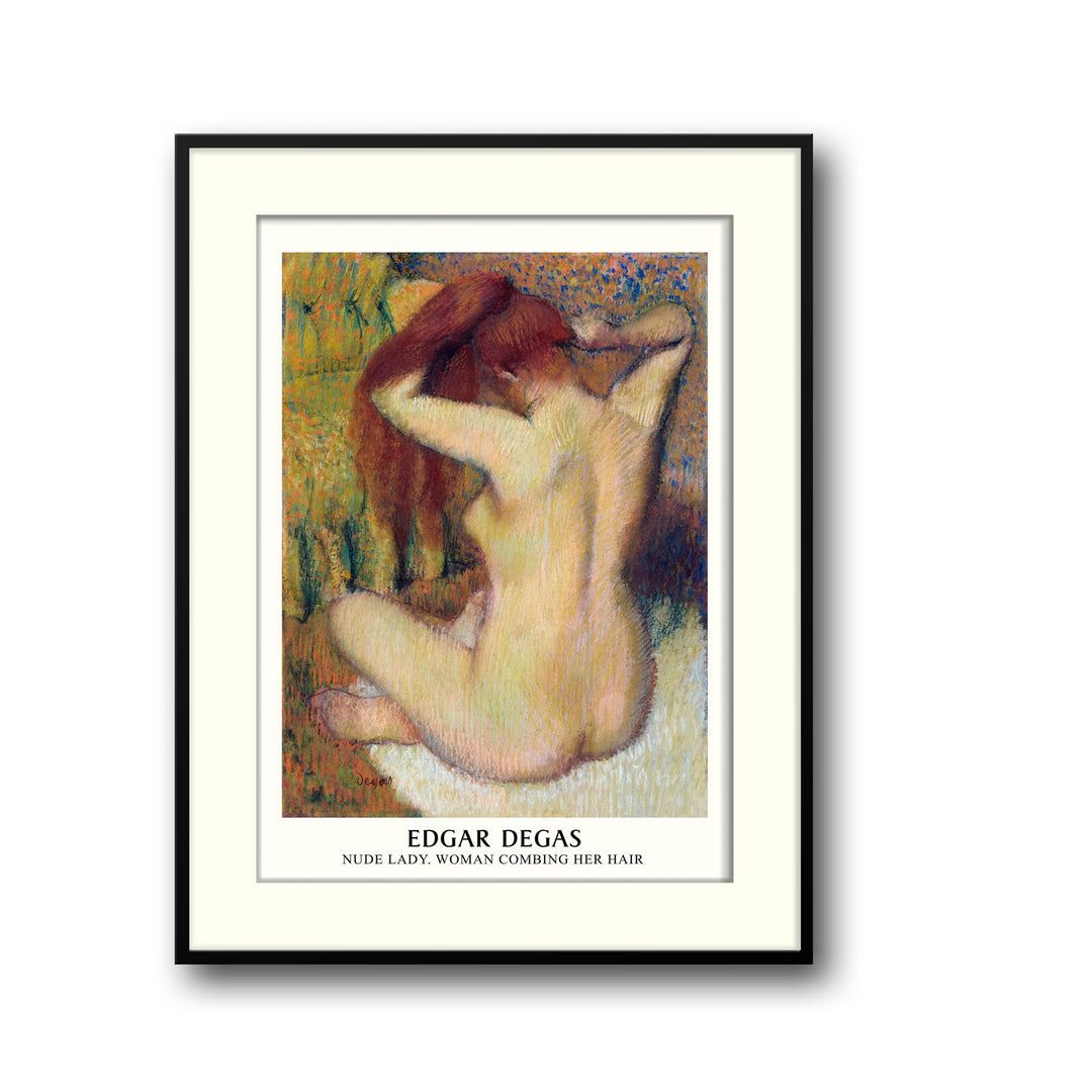 Unique woman-combing-her-hair-edgar-degas- Beautiful framed art print available at Raremango