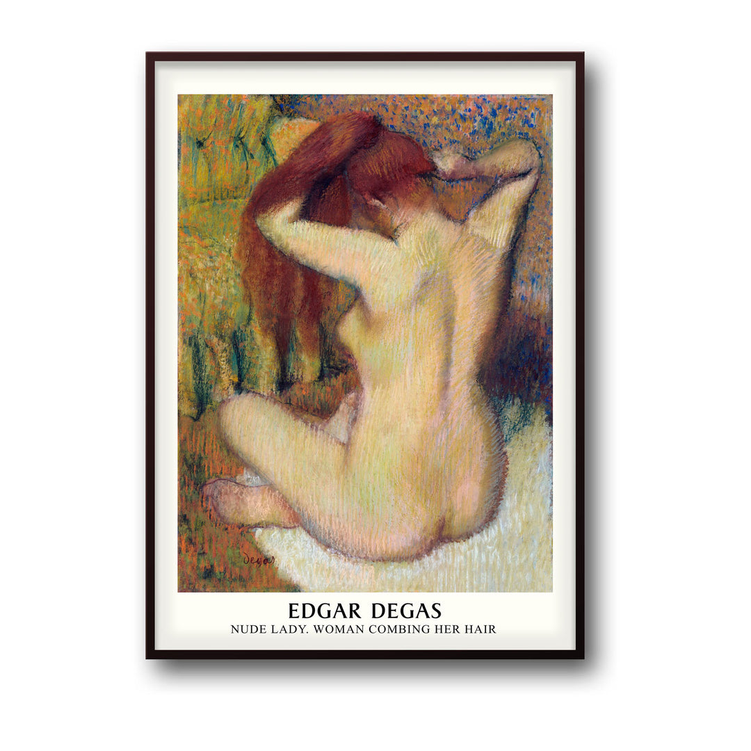 Unique woman-combing-her-hair-edgar-degas- Beautiful framed art print available at Raremango