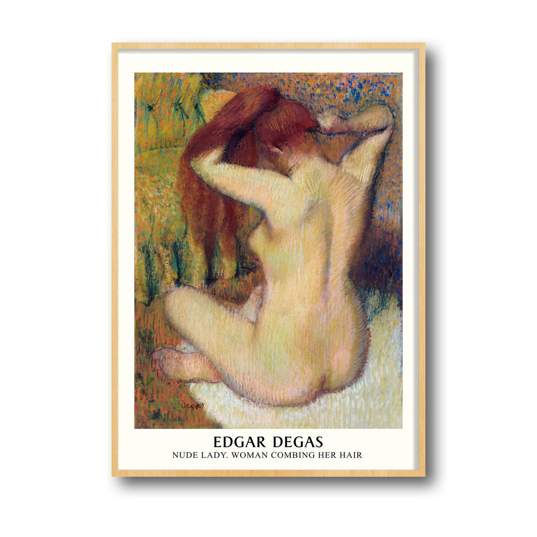 Unique woman-combing-her-hair-edgar-degas- Beautiful framed art print available at Raremango