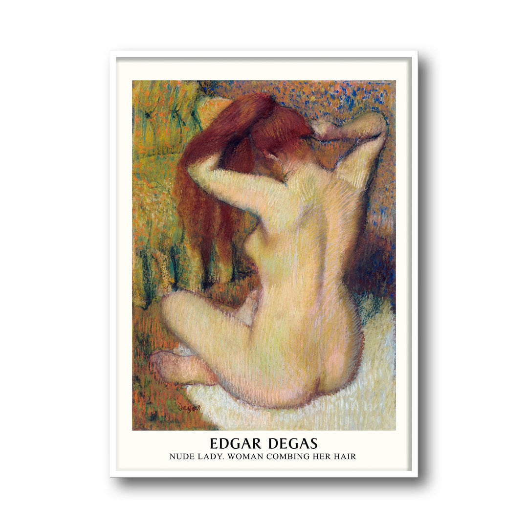 Unique woman-combing-her-hair-edgar-degas- Beautiful framed art print available at Raremango