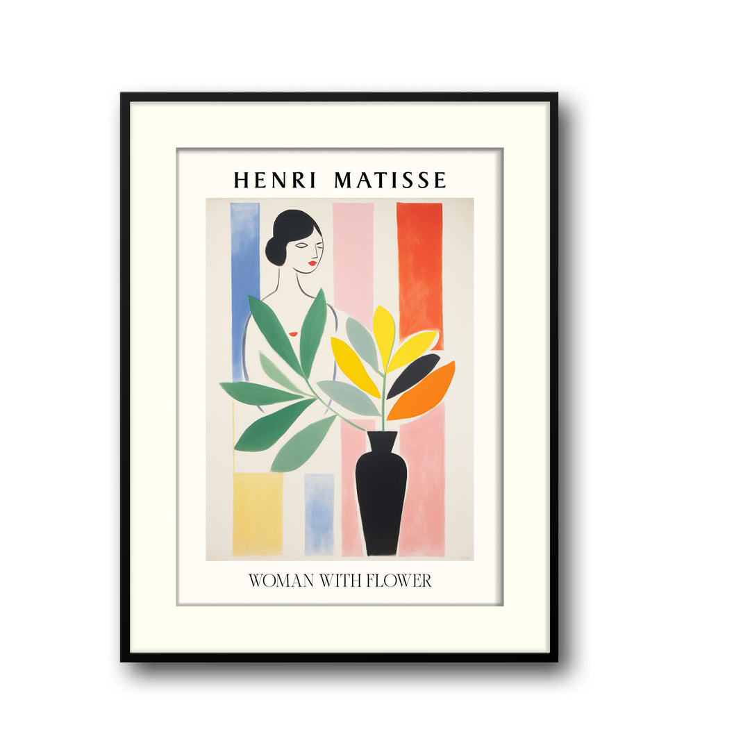 Unique woman-with-flower-henri-matisse- Beautiful framed art print available at Raremango