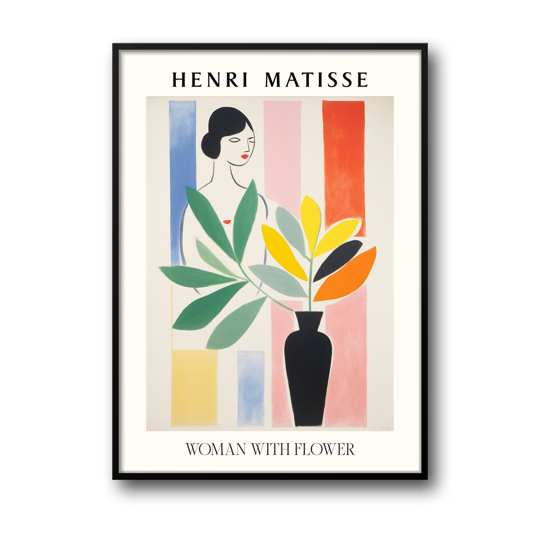 Unique woman-with-flower-henri-matisse- Beautiful framed art print available at Raremango