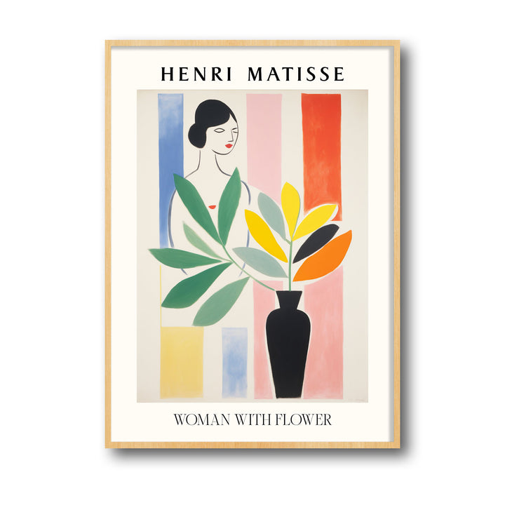 Unique woman-with-flower-henri-matisse- Beautiful framed art print available at Raremango