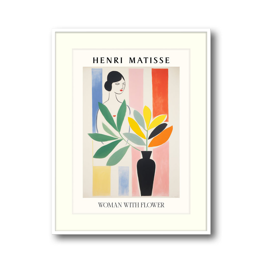 Unique woman-with-flower-henri-matisse- Beautiful framed art print available at Raremango