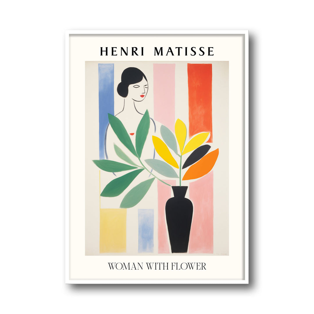 Unique woman-with-flower-henri-matisse- Beautiful framed art print available at Raremango