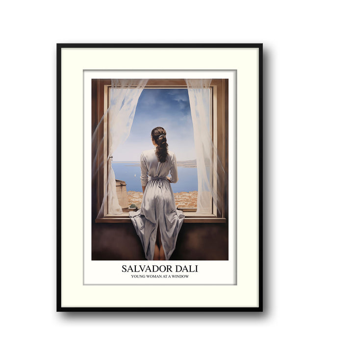 Unique young-woman-at-a-window-salvador-dali- Beautiful framed art print available at Raremango