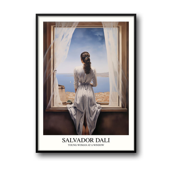 Unique young-woman-at-a-window-salvador-dali- Beautiful framed art print available at Raremango