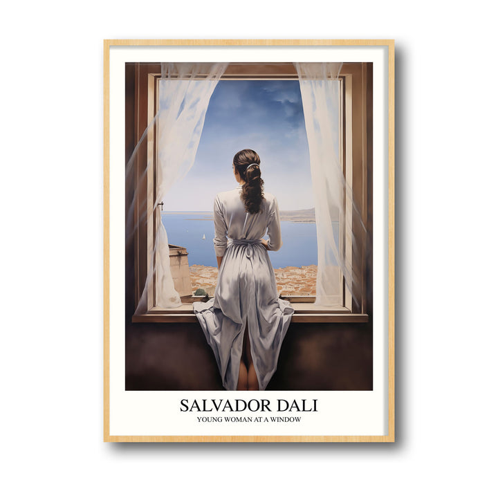 Unique young-woman-at-a-window-salvador-dali- Beautiful framed art print available at Raremango