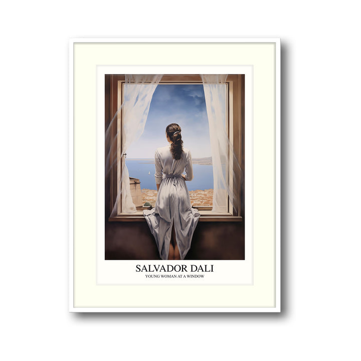 Unique young-woman-at-a-window-salvador-dali- Beautiful framed art print available at Raremango